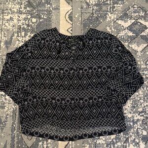 Madewell Black and White Geometric Blouse